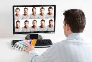 Man editing